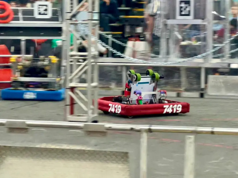 FRC Team 7419 robot on the competition field